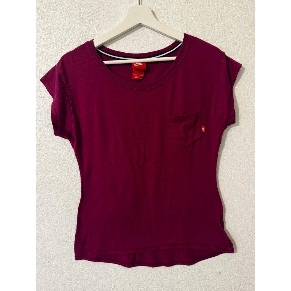 Nike Women's Sleeveless Pocket T-Shirt Size S Dark Pink